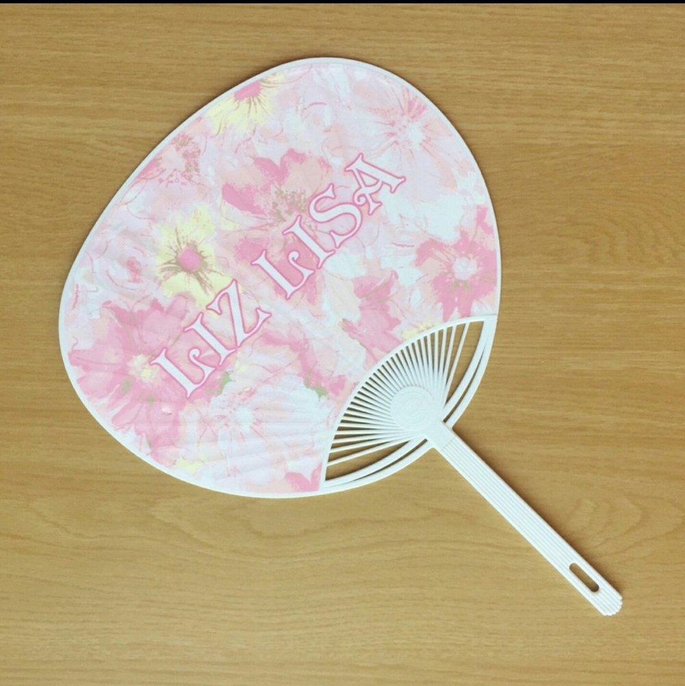 Liz Lisa Japanese Kawaii Floral Pink White Handheld Fan (34.5cm)